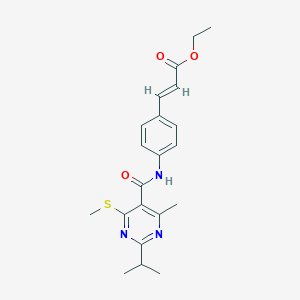 ethyl (E)-3-[4-[(4-methyl-6-methylsulfanyl-2-propan-2-ylpyrimidine-5-carbonyl)amino]phenyl]prop-2-enoate