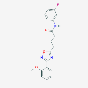 molecular formula C19H18FN3O3 B277393 N-(3-fluorophenyl)-4-[3-(2-methoxyphenyl)-1,2,4-oxadiazol-5-yl]butanamide 