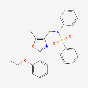 molecular formula C25H24N2O4S B2773944 N-{[2-(2-ethoxyphenyl)-5-methyl-1,3-oxazol-4-yl]methyl}-N-phenylbenzenesulfonamide CAS No. 1251699-23-6