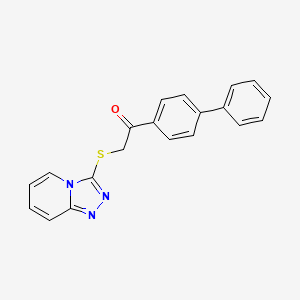 molecular formula C20H15N3OS B2773983 1-{[1,1'-biphenyl]-4-yl}-2-{[1,2,4]triazolo[4,3-a]pyridin-3-ylsulfanyl}ethan-1-one CAS No. 690646-32-3