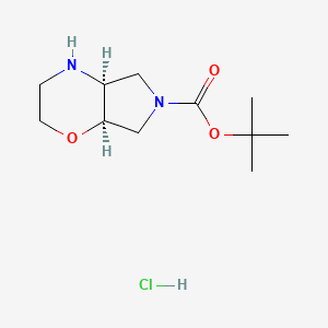 molecular formula C11H21ClN2O3 B2774001 cis-Tert-butyl hexahydropyrrolo[3,4-b][1,4]oxazine-6(2h)-carboxylate hcl CAS No. 1958068-89-7