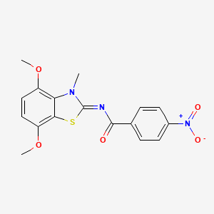 molecular formula C17H15N3O5S B2774002 N-[(2Z)-4,7-dimethoxy-3-methyl-2,3-dihydro-1,3-benzothiazol-2-ylidene]-4-nitrobenzamide CAS No. 868368-95-0