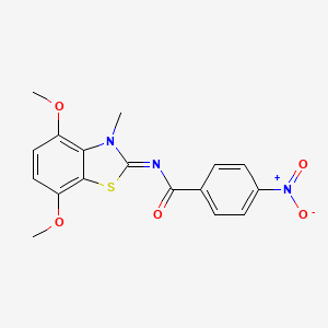 N-(4,7-dimethoxy-3-methyl-1,3-benzothiazol-2-ylidene)-4-nitrobenzamide