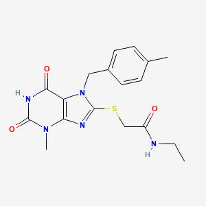 N-ethyl-2-((3-methyl-7-(4-methylbenzyl)-2,6-dioxo-2,3,6,7-tetrahydro-1H-purin-8-yl)thio)acetamide