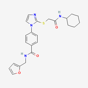 4-(2-((2-(cyclohexylamino)-2-oxoethyl)thio)-1H-imidazol-1-yl)-N-(furan-2-ylmethyl)benzamide