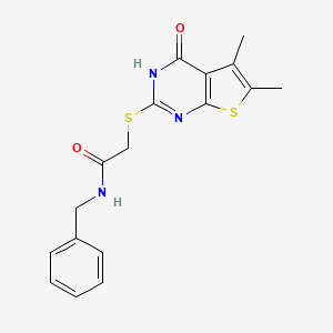 N-benzyl-2-[(5,6-dimethyl-4-oxo-3,4-dihydrothieno[2,3-d]pyrimidin-2-yl)sulfanyl]acetamide