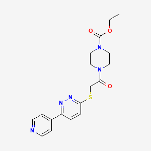 molecular formula C18H21N5O3S B2774063 Ethyl 4-(2-((6-(pyridin-4-yl)pyridazin-3-yl)thio)acetyl)piperazine-1-carboxylate CAS No. 894000-99-8