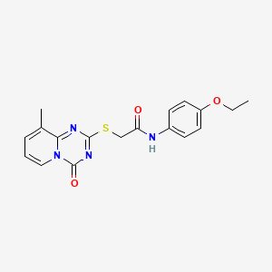 molecular formula C18H18N4O3S B2774069 N-(4-ethoxyphenyl)-2-({9-methyl-4-oxo-4H-pyrido[1,2-a][1,3,5]triazin-2-yl}sulfanyl)acetamide CAS No. 896340-55-9