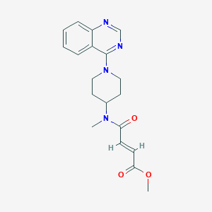 molecular formula C19H22N4O3 B2774096 Methyl (E)-4-[methyl-(1-quinazolin-4-ylpiperidin-4-yl)amino]-4-oxobut-2-enoate CAS No. 2411331-98-9