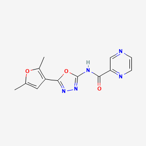 molecular formula C13H11N5O3 B2774107 N-(5-(2,5-dimethylfuran-3-yl)-1,3,4-oxadiazol-2-yl)pyrazine-2-carboxamide CAS No. 1251560-14-1