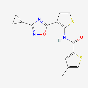 molecular formula C15H13N3O2S2 B2774117 N-[3-(3-cyclopropyl-1,2,4-oxadiazol-5-yl)thiophen-2-yl]-4-methylthiophene-2-carboxamide CAS No. 1798464-99-9