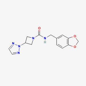 molecular formula C14H15N5O3 B2774122 N-[(2H-1,3-benzodioxol-5-yl)methyl]-3-(2H-1,2,3-triazol-2-yl)azetidine-1-carboxamide CAS No. 2319639-26-2