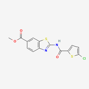molecular formula C14H9ClN2O3S2 B2774133 methyl 2-(5-chlorothiophene-2-amido)-1,3-benzothiazole-6-carboxylate CAS No. 888409-20-9
