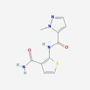 molecular formula C10H10N4O2S B2774153 N-(3-carbamoylthiophen-2-yl)-1-methyl-1H-pyrazole-5-carboxamide CAS No. 955554-01-5