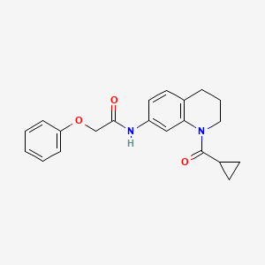 molecular formula C21H22N2O3 B2774163 N-(1-cyclopropanecarbonyl-1,2,3,4-tetrahydroquinolin-7-yl)-2-phenoxyacetamide CAS No. 898423-74-0