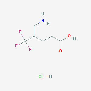 molecular formula C6H11ClF3NO2 B2774184 5-Amino-4-(trifluoromethyl)pentanoic acid hydrochloride CAS No. 1052404-68-8