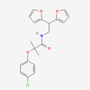 molecular formula C20H20ClNO4 B2774303 N-[2,2-bis(furan-2-yl)ethyl]-2-(4-chlorophenoxy)-2-methylpropanamide CAS No. 2319877-35-3