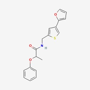 molecular formula C18H17NO3S B2774324 N-{[4-(furan-2-yl)thiophen-2-yl]methyl}-2-phenoxypropanamide CAS No. 2379984-63-9