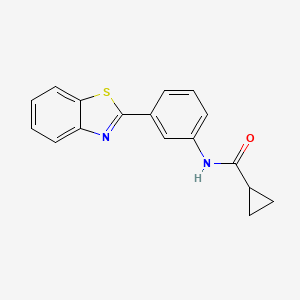 molecular formula C17H14N2OS B2774325 N-[3-(1,3-benzothiazol-2-yl)phenyl]cyclopropanecarboxamide CAS No. 439128-76-4