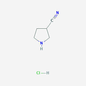 molecular formula C5H9ClN2 B2774335 Pyrrolidine-3-carbonitrile hydrochloride CAS No. 10603-53-9; 1187930-86-4