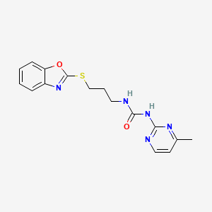 1-(3-(Benzo[d]oxazol-2-ylthio)propyl)-3-(4-methylpyrimidin-2-yl)urea