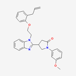 molecular formula C29H29N3O3 B2774396 1-(3-methoxyphenyl)-4-(1-{2-[2-(prop-2-en-1-yl)phenoxy]ethyl}-1H-1,3-benzodiazol-2-yl)pyrrolidin-2-one CAS No. 912889-37-3