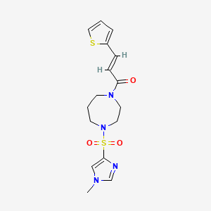 (E)-1-(4-((1-methyl-1H-imidazol-4-yl)sulfonyl)-1,4-diazepan-1-yl)-3-(thiophen-2-yl)prop-2-en-1-one