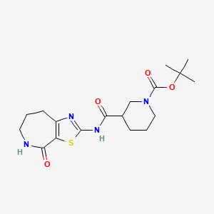 molecular formula C18H26N4O4S B2774416 tert-butyl 3-((4-oxo-5,6,7,8-tetrahydro-4H-thiazolo[5,4-c]azepin-2-yl)carbamoyl)piperidine-1-carboxylate CAS No. 1797557-70-0
