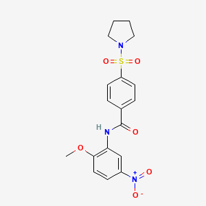 molecular formula C18H19N3O6S B2774421 N-(2-METHOXY-5-NITROPHENYL)-4-(PYRROLIDINE-1-SULFONYL)BENZAMIDE CAS No. 325988-10-1