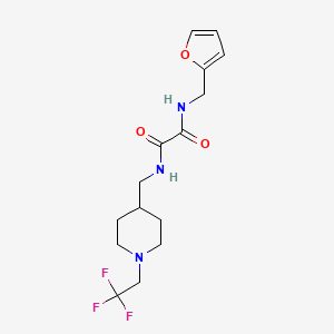 molecular formula C15H20F3N3O3 B2774423 N-[(furan-2-yl)methyl]-N'-{[1-(2,2,2-trifluoroethyl)piperidin-4-yl]methyl}ethanediamide CAS No. 2319637-54-0