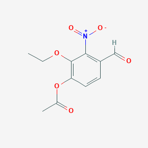 molecular formula C11H11NO6 B2774425 2-Ethoxy-4-formyl-3-nitrophenyl acetate CAS No. 692280-66-3