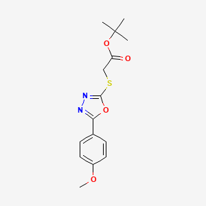 molecular formula C15H18N2O4S B2774444 Tert-butyl 2-{[5-(4-methoxyphenyl)-1,3,4-oxadiazol-2-yl]sulfanyl}acetate CAS No. 477857-27-5
