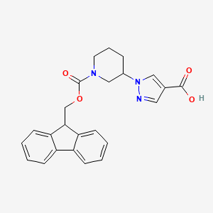 molecular formula C24H23N3O4 B2774451 1-(1-{[(9H-fluoren-9-yl)methoxy]carbonyl}piperidin-3-yl)-1H-pyrazole-4-carboxylic acid CAS No. 2091896-93-2