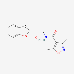 molecular formula C17H18N2O4 B2774463 N-[2-(1-benzofuran-2-yl)-2-hydroxypropyl]-3,5-dimethyl-1,2-oxazole-4-carboxamide CAS No. 2034441-73-9