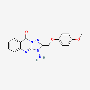 molecular formula C17H15N5O3 B2774486 3-amino-2-((4-methoxyphenoxy)methyl)-[1,2,4]triazolo[5,1-b]quinazolin-9(3H)-one CAS No. 440322-93-0