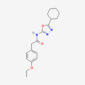 molecular formula C18H23N3O3 B2774505 N-(5-cyclohexyl-1,3,4-oxadiazol-2-yl)-2-(4-ethoxyphenyl)acetamide CAS No. 921911-63-9