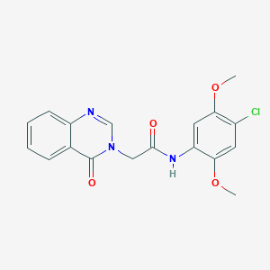 molecular formula C18H16ClN3O4 B277451 N-(4-chloro-2,5-dimethoxyphenyl)-2-(4-oxo-3(4H)-quinazolinyl)acetamide 