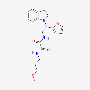 molecular formula C20H25N3O4 B2774515 N1-(2-(furan-2-yl)-2-(indolin-1-yl)ethyl)-N2-(3-methoxypropyl)oxalamide CAS No. 898458-37-2