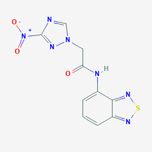 molecular formula C10H7N7O3S B277455 N-(2,1,3-benzothiadiazol-4-yl)-2-(3-nitro-1H-1,2,4-triazol-1-yl)acetamide 