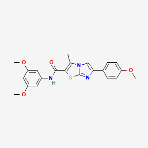 molecular formula C22H21N3O4S B2774567 N-(3,5-dimethoxyphenyl)-6-(4-methoxyphenyl)-3-methylimidazo[2,1-b][1,3]thiazole-2-carboxamide CAS No. 921098-88-6