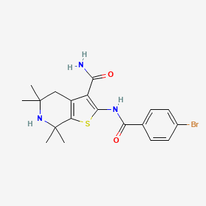 2-[(4-Bromobenzoyl)amino]-5,5,7,7-tetramethyl-4,6-dihydrothieno[2,3-c]pyridine-3-carboxamide