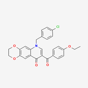 B2774599 6-(4-chlorobenzyl)-8-(4-ethoxybenzoyl)-2,3-dihydro[1,4]dioxino[2,3-g]quinolin-9(6H)-one CAS No. 872198-09-9