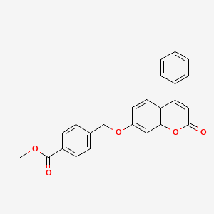 molecular formula C24H18O5 B2774602 methyl 4-{[(2-oxo-4-phenyl-2H-chromen-7-yl)oxy]methyl}benzoate CAS No. 329704-63-4
