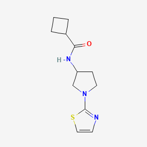 molecular formula C12H17N3OS B2774613 N-(1-(thiazol-2-yl)pyrrolidin-3-yl)cyclobutanecarboxamide CAS No. 1798030-86-0