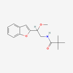 molecular formula C16H21NO3 B2774621 N-[2-(1-benzofuran-2-yl)-2-methoxyethyl]-2,2-dimethylpropanamide CAS No. 2195950-88-8