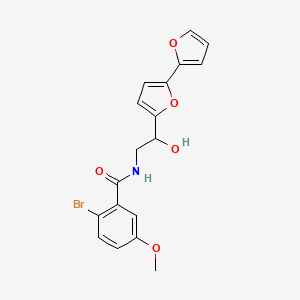molecular formula C18H16BrNO5 B2774632 N-(2-{[2,2'-bifuran]-5-yl}-2-hydroxyethyl)-2-bromo-5-methoxybenzamide CAS No. 2320537-93-5