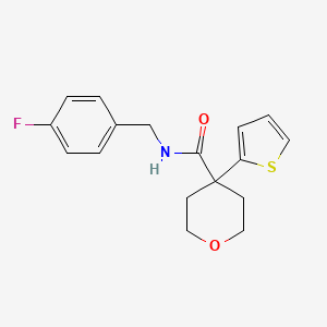molecular formula C17H18FNO2S B2774642 N-[(4-fluorophenyl)methyl]-4-(thiophen-2-yl)oxane-4-carboxamide CAS No. 877650-20-9