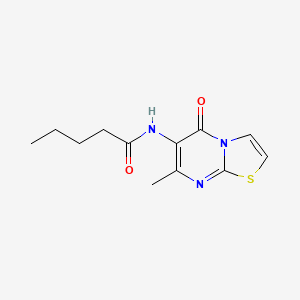molecular formula C12H15N3O2S B2774662 N-(7-methyl-5-oxo-5H-thiazolo[3,2-a]pyrimidin-6-yl)pentanamide CAS No. 946222-57-7