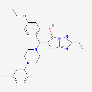 B2774674 5-((4-(3-Chlorophenyl)piperazin-1-yl)(4-ethoxyphenyl)methyl)-2-ethylthiazolo[3,2-b][1,2,4]triazol-6-ol CAS No. 898367-78-7