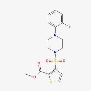 molecular formula C16H17FN2O4S2 B2774680 Methyl 3-{[4-(2-fluorophenyl)piperazin-1-yl]sulfonyl}thiophene-2-carboxylate CAS No. 895262-93-8